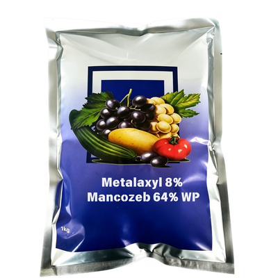 Металаксил 8% Манкозеб 64% WP Соединение влагостойкого порошка Фунгицид, системный и контактный пестицид для борьбы с плесени на овощах и фруктах