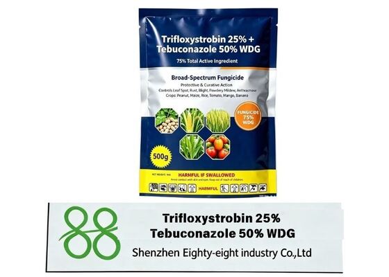 Производственный трифлоксистробин + тебуконазол WDG фунгицид. двойной механизм, длительный остаточный эффект, идеально подходит для борьбы с болезнями садов и полевых культур.